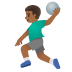 🤾🏾‍♂️ man playing handball: medium-dark skin tone display on Google